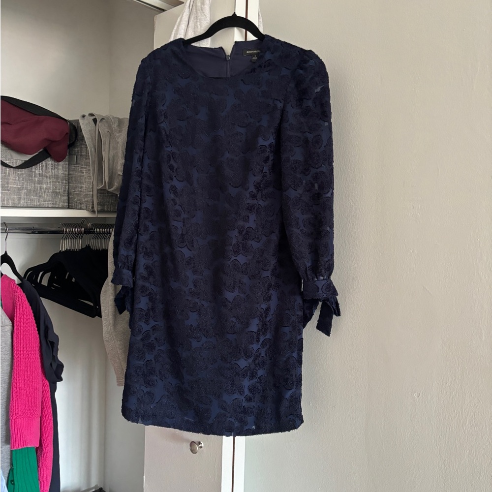 NWOT banana republic navy velvet floral dress